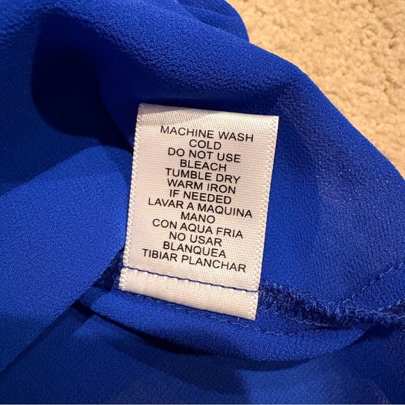 Love Tree Cobalt Blue Double Layer Sheer Strappy Tank Top NEW Womens Large Gift - Picture 9 of 9